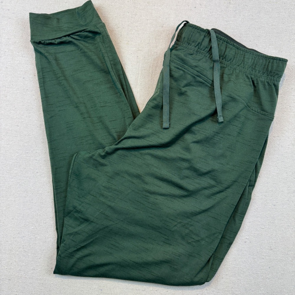 Nike Large Joggers Men Dark Green Yoga Dri-FIT Tapered Cuffed Pants